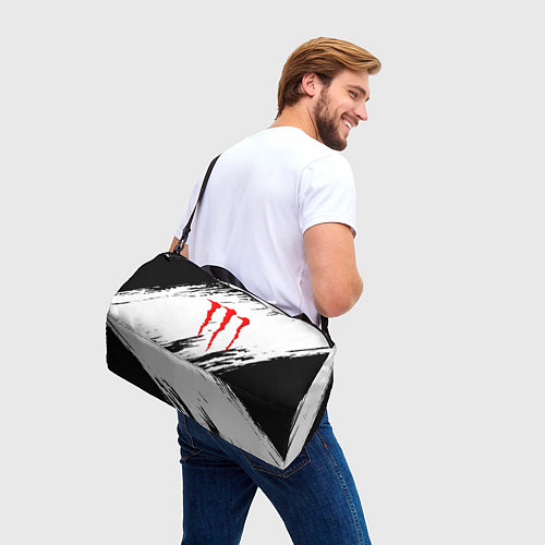 Спортивная сумка Monster energy черно краски / 3D-принт – фото 3