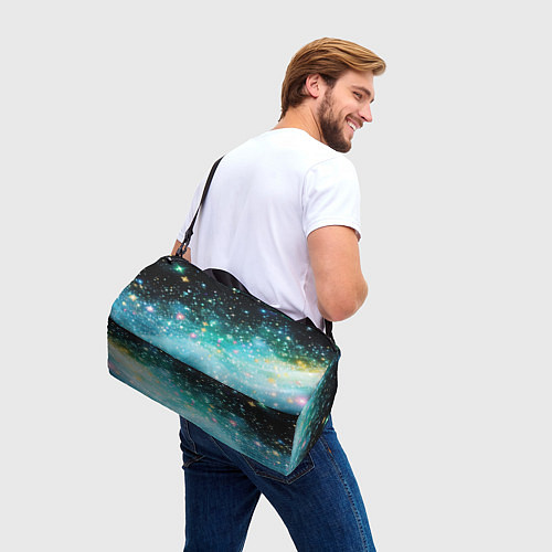 Спортивная сумка Бирюзовые блестки фон / 3D-принт – фото 3