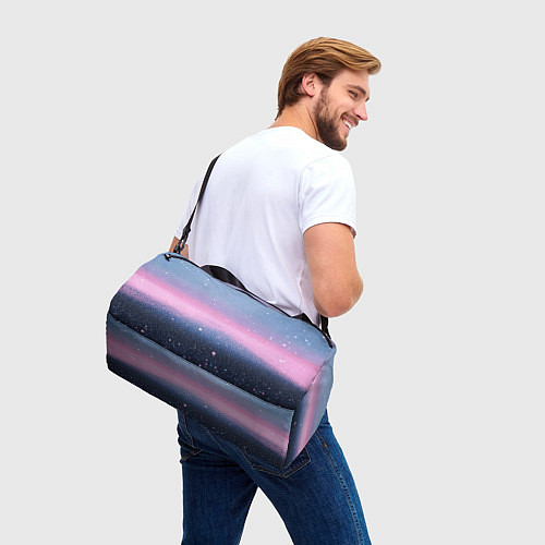 Спортивная сумка Восход с блестками - текстура / 3D-принт – фото 3