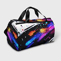 Сумки спортивные Разноцветные блестящие кляксы - текстура, цвет: 3D-принт