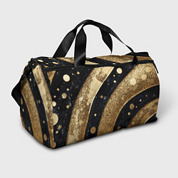 Сумки спортивные Выпуклая золотая текстура на черном, цвет: 3D-принт