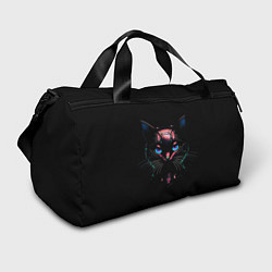 Сумки спортивные Cyber cat неоновые глаза, цвет: 3D-принт