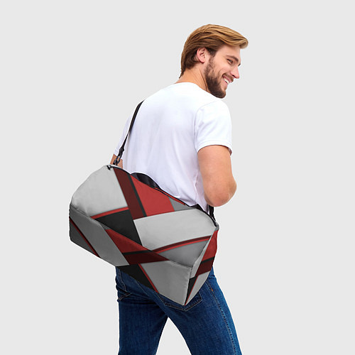 Спортивная сумка Color black red grey / 3D-принт – фото 3