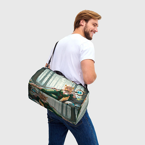 Спортивная сумка Эльфийская аниме ведьма среди черепов в мрачном ле / 3D-принт – фото 3