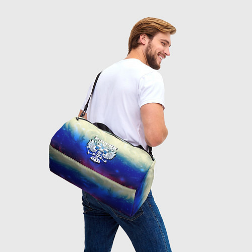 Спортивная сумка Россия и герб на фоне флага / 3D-принт – фото 3