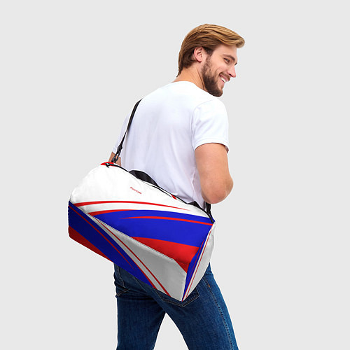 Спортивная сумка Россия бело-сине-красный / 3D-принт – фото 3