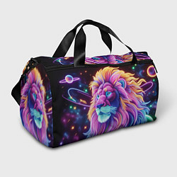 Сумки спортивные Космический неоновый лев - нейроарт фантазия, цвет: 3D-принт