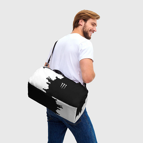 Спортивная сумка Monster energy краски белые / 3D-принт – фото 3