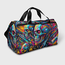 Сумки спортивные Cyber skull - pattern, цвет: 3D-принт