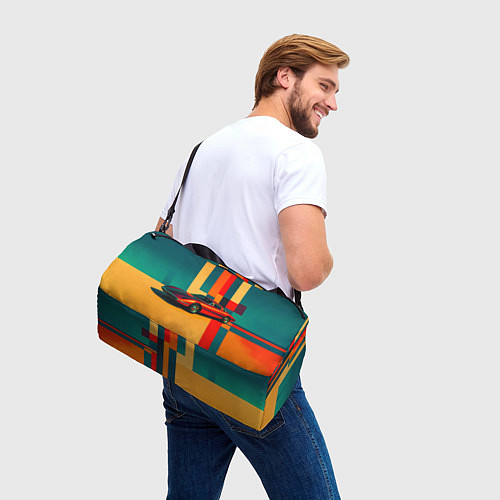 Спортивная сумка Спорткар ретрофутуризм поп-арт 1970-е / 3D-принт – фото 3