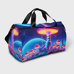 Сумки спортивные Робот-сгибальщик Бендер находится под неоновым мух, цвет: 3D-принт
