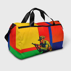 Сумки спортивные Австралийский ретро солдат поп-арт, цвет: 3D-принт