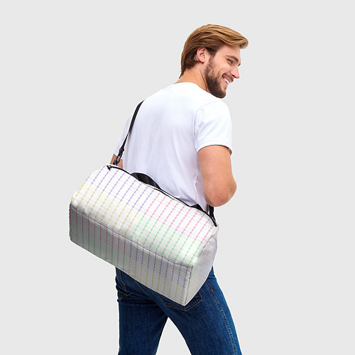Спортивная сумка Color white multicolored stripes / 3D-принт – фото 3