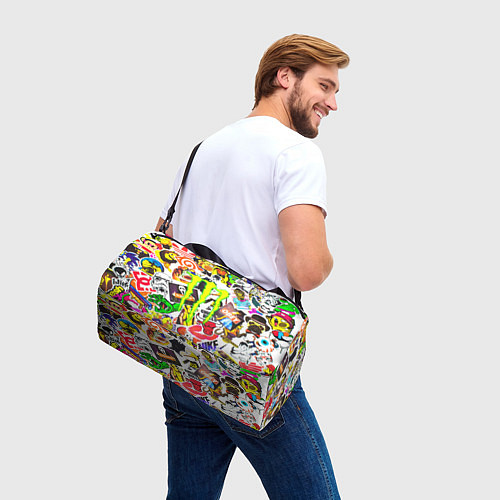 Спортивная сумка Monster energy стикеры бренды / 3D-принт – фото 3