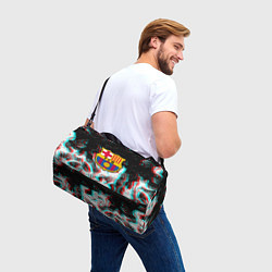 Сумки спортивные Barcelona огонь глитч, цвет: 3D-принт — фото 2