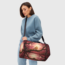 Сумки спортивные Желтая птица в розовом цветущем лесу, цвет: 3D-принт — фото 2