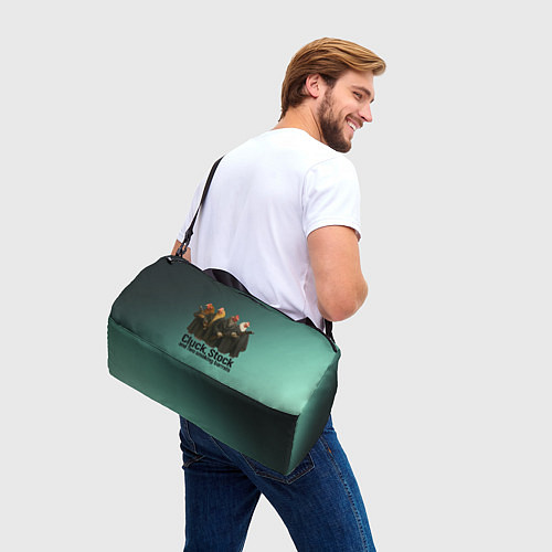 Спортивная сумка Петухи - карты деньги два ствола / 3D-принт – фото 3