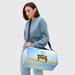 Сумки спортивные Пародия Форрест Гамп - кот на скамейке, цвет: 3D-принт — фото 2