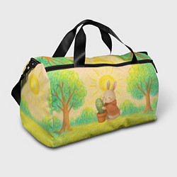 Сумки спортивные Заяц обнимает кактус, цвет: 3D-принт
