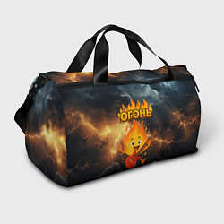 Сумки спортивные Огонь гитарист, цвет: 3D-принт
