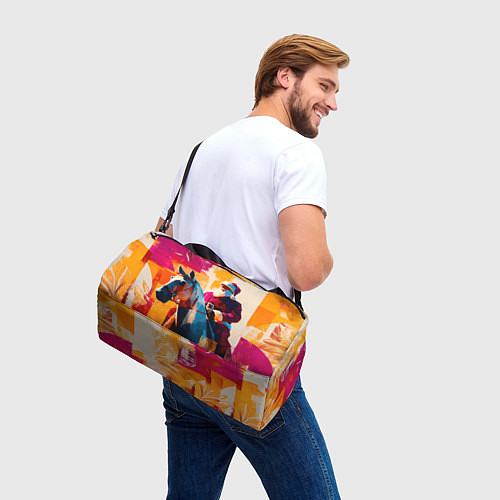 Спортивная сумка Дед Мороз на коне / 3D-принт – фото 3