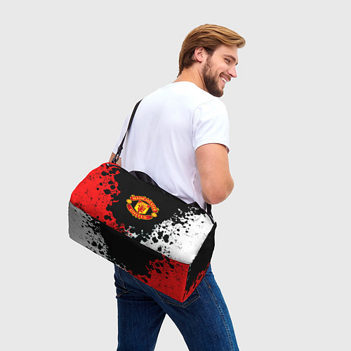 Спортивная сумка Манчестер Юнайтед краски абстрактные / 3D-принт – фото 3