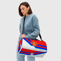 Сумки спортивные Манчестер Юнайтед полосы геометрия, цвет: 3D-принт — фото 2