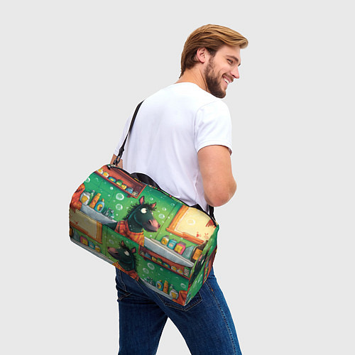 Спортивная сумка Лошадь моется в ванной / 3D-принт – фото 3