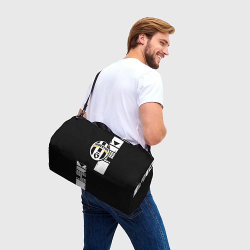 Спортивная сумка Ювентус геометрия белая / 3D-принт – фото 3