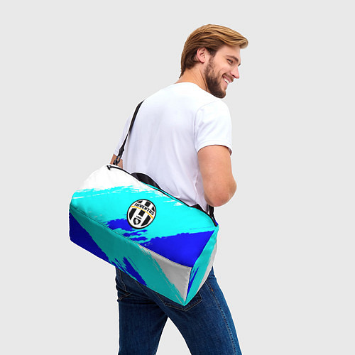 Спортивная сумка Ювентус краски штрихи текстура / 3D-принт – фото 3