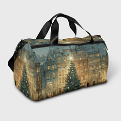 Сумки спортивные Новогодний старый город, цвет: 3D-принт