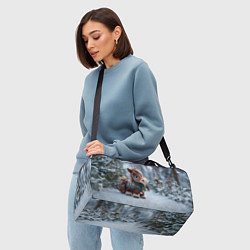Сумки спортивные Маленькая лошадка в новогоднем лесу, цвет: 3D-принт — фото 2