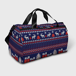 Сумки спортивные Новогодний вязаный паттерн, цвет: 3D-принт