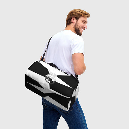 Спортивная сумка Реал Мадрид геометрия полосы / 3D-принт – фото 3