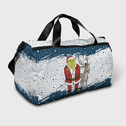 Сумки спортивные Шрек и Осел - новый год, цвет: 3D-принт