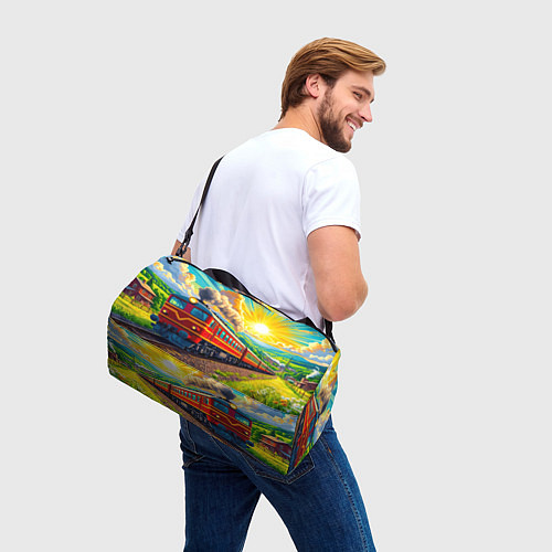 Спортивная сумка Рассветный маршрут / 3D-принт – фото 3