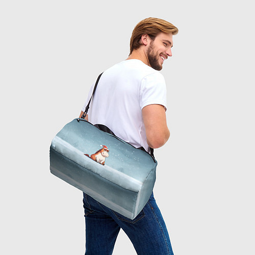 Спортивная сумка Лошадь сидит на снегу / 3D-принт – фото 3