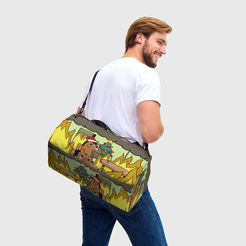 Спортивная сумка Конь среди огня - this is fine / 3D-принт – фото 3