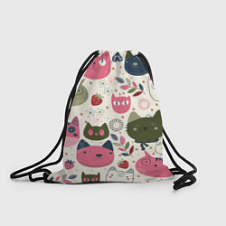 Рюкзак-мешок Радостные котики, цвет: 3D-принт