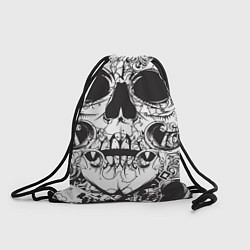 Рюкзак-мешок Потрескавшийся череп в узорах, цвет: 3D-принт
