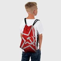 Рюкзак-мешок Флаг СССР: Серп и Молот, цвет: 3D-принт — фото 2