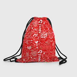 Рюкзак-мешок Valentine Pattern, цвет: 3D-принт