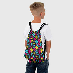 Рюкзак-мешок Цветные черепушки, цвет: 3D-принт — фото 2