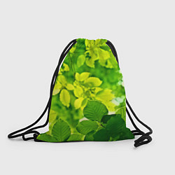 Рюкзак-мешок Зелёные листья, цвет: 3D-принт