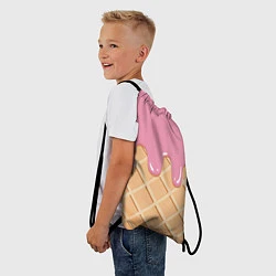 Рюкзак-мешок Я Клубничный Рожок, цвет: 3D-принт — фото 2