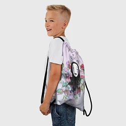 Рюкзак-мешок Безликий в цветах, цвет: 3D-принт — фото 2