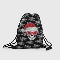 Рюкзак-мешок Santa Skull хипстер, цвет: 3D-принт