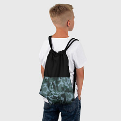 Рюкзак-мешок Камуфляж: черный/синий, цвет: 3D-принт — фото 2