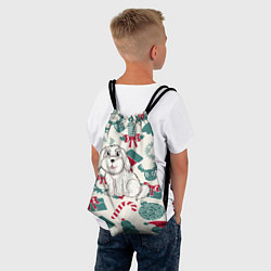 Рюкзак-мешок Новогодний щенок, цвет: 3D-принт — фото 2