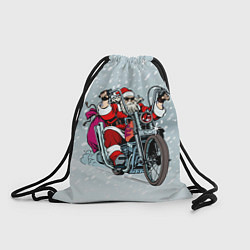 Рюкзак-мешок Санта Клаус байкер, цвет: 3D-принт